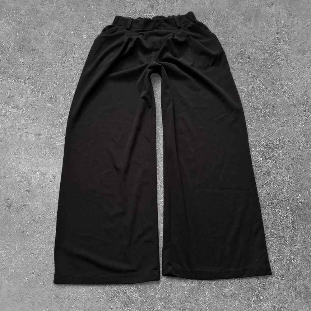 Halara Black Wide Leg Pants M Tall High Rise Pleated Trousers Stretch Pockets